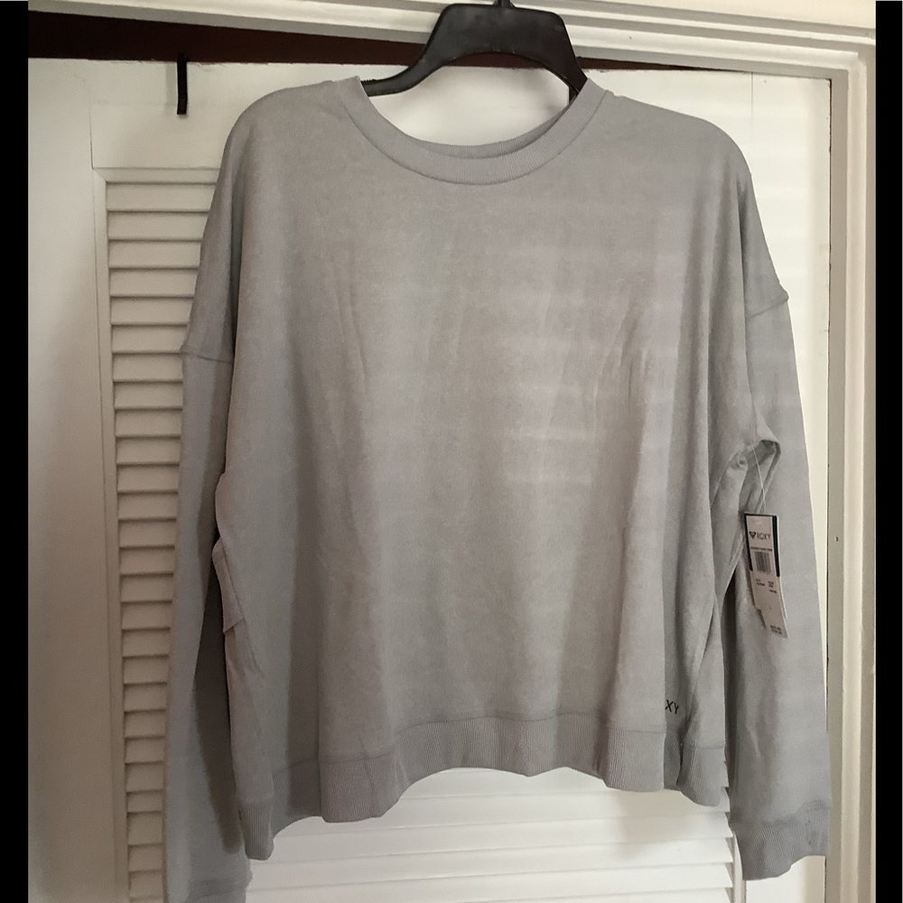 Roxy sun might shine crew large new with tags gray so soft